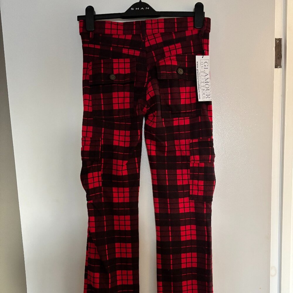 NWT Plaid British Skinny Cargo Pants